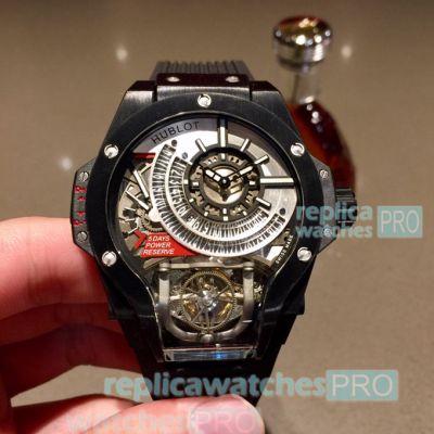 Swiss Grade Hublot MP-09 Tourbillon Bi-Axis Black Bezel Watch